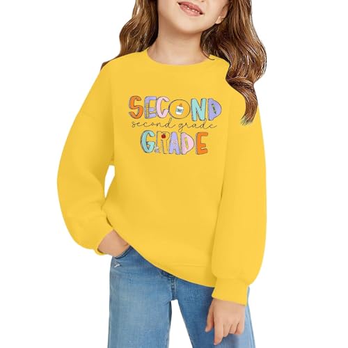 Girls Sweatshirt Back to School Outfits Oversized Long Sleeve Crewneck Loose Pullover Childrens First Day of School Tops3