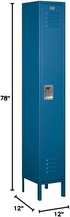 Salsbury Industries 61162BL-U Single Tier 12-Inch Wide 6-Feet High 12-Inch Deep Unassembled Standard Metal Locker, Blue