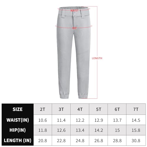QBK Calça de beisebol infantil 2T/3T/4T/5T para jovens softball, para meninos e meninas, Calça de be
