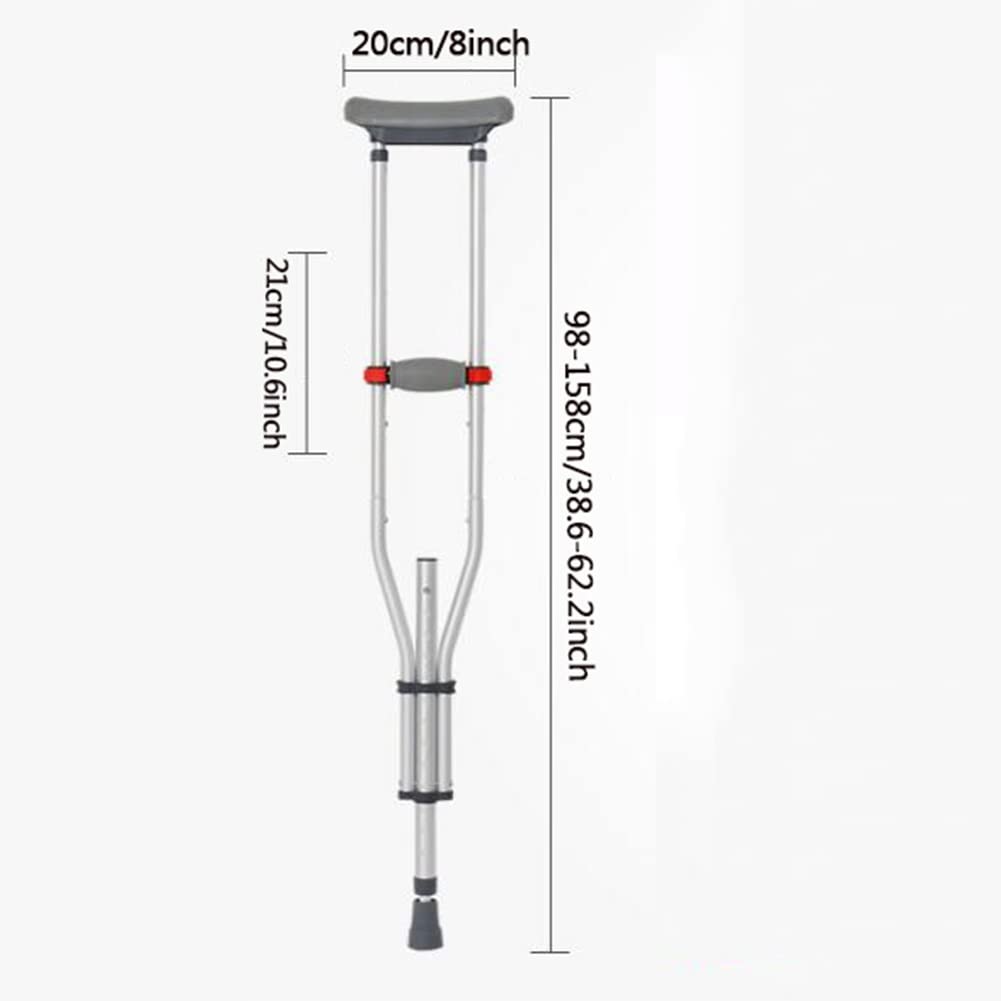Kule ortopedyczne dla dorosłych Kule ortopedyczne pod pachami, regulowana wysokość od 55" do 78", lekkie aluminiowe kule ortopedyczne pod pachami dla młodzieży/dorosłych/wysokich dorosłych,