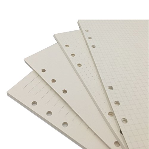 A5 Looseleaf Binder Paper Refills Set from Chris.W, 80 Sheets, Dot Grid/Square Grid/Ruled/Blank Mixed (8.27x5.59 Inch) - Thumbnail 3