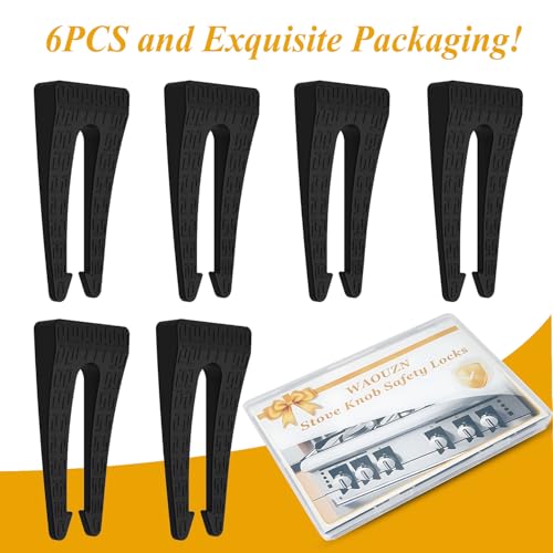 Gas Stove Knob Locks, 6 Pack Stove Knob Safety Covers for Child, Baby