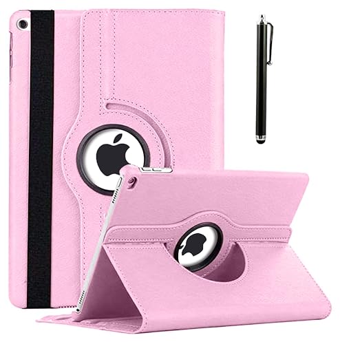 Image of ProElite 360 Rotatable Smart Flip Case Cover for Apple iPad 9.7 inch 2018 /2017 5th /6th Generation Air 1 Air 2 with Stylus Pen, Pink