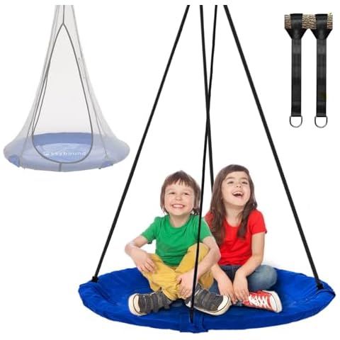 SkyBound 40inch Tree Swing Saucer Swing - 600LB Weight Capacity - Outdoor Swing with Hanging Straps - Waterproof Tree Swings for Kids - Tire Swings for Trees - Durable Flying Swing Seat for Children Cover