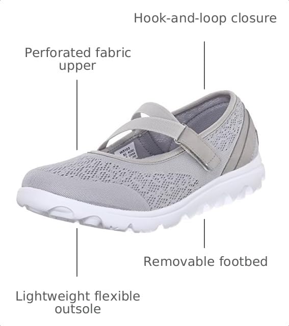 Image of Propet Womens TravelActiv Mary Jane Flats Casual - Black