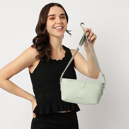 Image of Fastrack Main Character Sling Bag for Women, Compact Crossbody with Magnetic Closure Flap, Adjustable Strap and Internal Zipper Pocket, Trendy Everyday Sling Bag