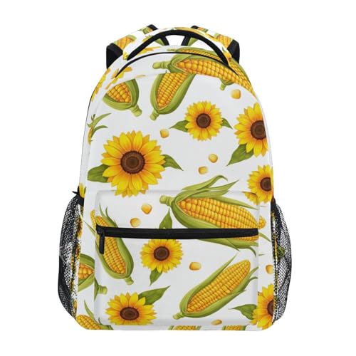 Sac à dos scolaire filles 6-14 ans motif tournesol jaune pour la rentrée
