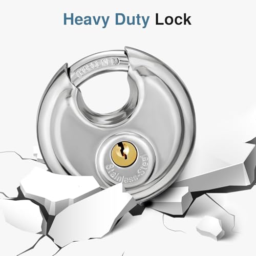 Image of Lock for Main Door, Gate, Shops & Offices | Heavy-Duty Lock with 3 Keys | SS304 Steel Body | Ultra Technology | Rust-Resistant Silver Finish | High-Security Padlock (Compack Small 70mm)