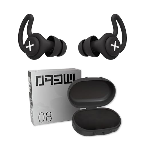XFSRG Tapones Con Cancelación De Ruido Tapones Oidos Silicona Cascos Aislantes Del Ruido Accesorios Viaje Tapones De Cera Para Dormir Auriculares Antiruido Tapones Antironquidos(Negro)