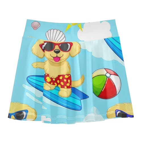 Navy Athletic Shorts for Girls Skorts Toddlers Tennis Skirts Flowy Skirt Cute Golden Puppies 4t2