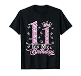 It's My 11th Birthday Queen 11 Years Old Diamond Crown Pink T-Shirt