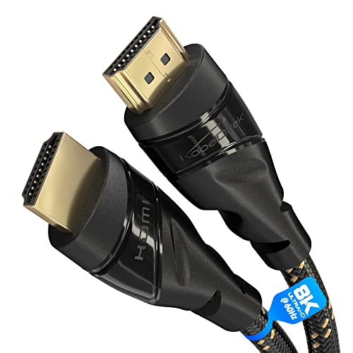 KabelDirekt – Câble HDMI 8K/4K – 1m – 8K@60Hz (cuivre supplémentaire pour Ultra HD rapide, gaine en nylon, 4K@120Hz/8K@60Hz – High Speed HDMI avec...