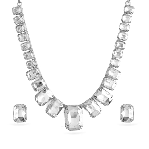Image of Rubans Crystal Necklace Set Stylish Jewellery Gift for Women & Girls