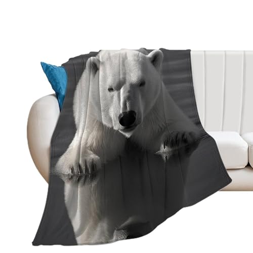 Couverture flanelle ours polaire blanche pour un confort haut de gamme - 2