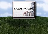 Storm Warning Christmas Package Snow Single Sided 18x24 in. Yard Road Sign w/Stand