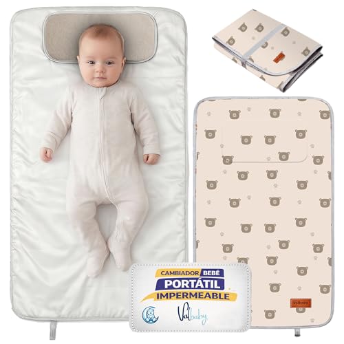 Cambiador Bebe Portatil Impermeable Plegable Acolchado Lavable de Ositos para Casa Fuera o Viaje Regalo Recien Nacido Cosas Accesorios Niño Niña Muda Fraldas para Pañales Changing Mat Baby Valbaby