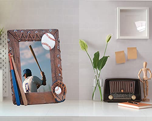 Luai Fashion Handmade Photo Frame 3D Baseball Sports Frame Birthday Gifts For Men,Women,Athletes,Coaches,Teams (Brown) #TOP3