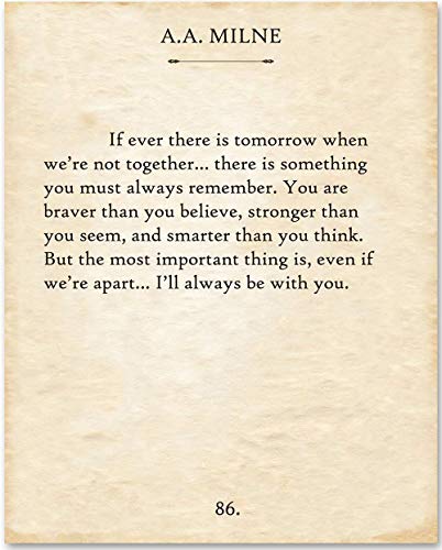 A.A. Milne - If There Ever Is Tomorrow. - 11x14 Unframed Typography Book Page Print - Makes a Great Gift Under $15 for Book Lovers