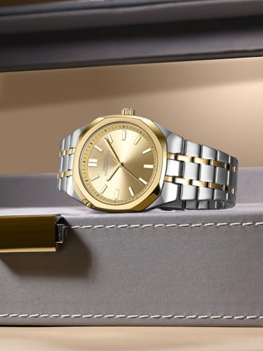 Image of French Connection Lumiere | Analog Display | Gold Dial | Silver Stainless Steel Strap | Watch for Men - FCU16TM