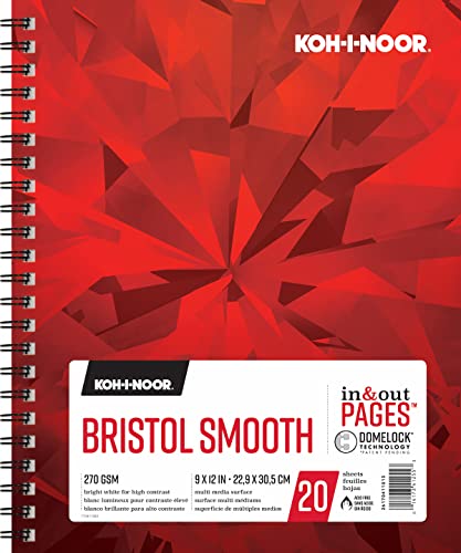 Papier blanc brillant ultra lisse Koh-I-Noor 270g à spirale latérale
