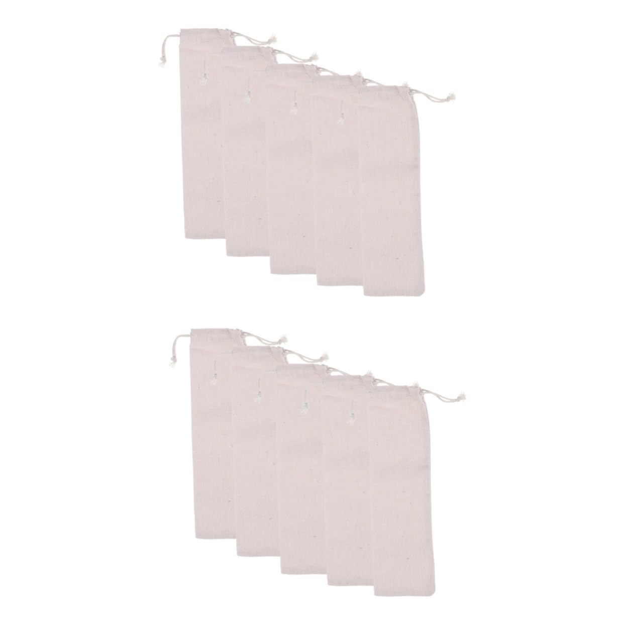 COLLBATH 2sets Cotton Pouch Bag Straw Carrying Wash Travel Straw Storage for Reusable 5pcs*2