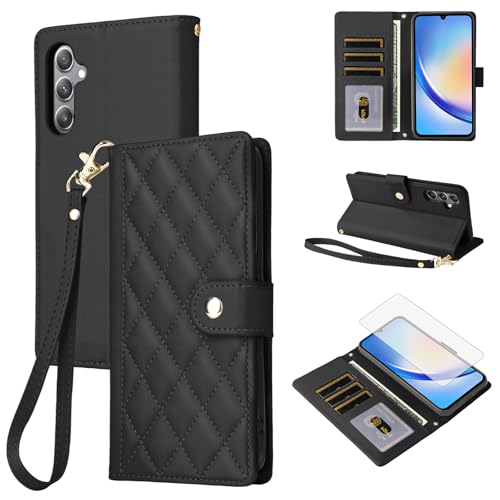 Furiet Argyle Wallet Case for Samsung Galaxy J3 2016/J 3 V/J36V/Sky/Amp Prime with Crossbody/Wrist Strap Zipper Purse Shockproof Card Holder Cell Phone Cover for Sol J3V JV3 J36 6 J320V J320A Red