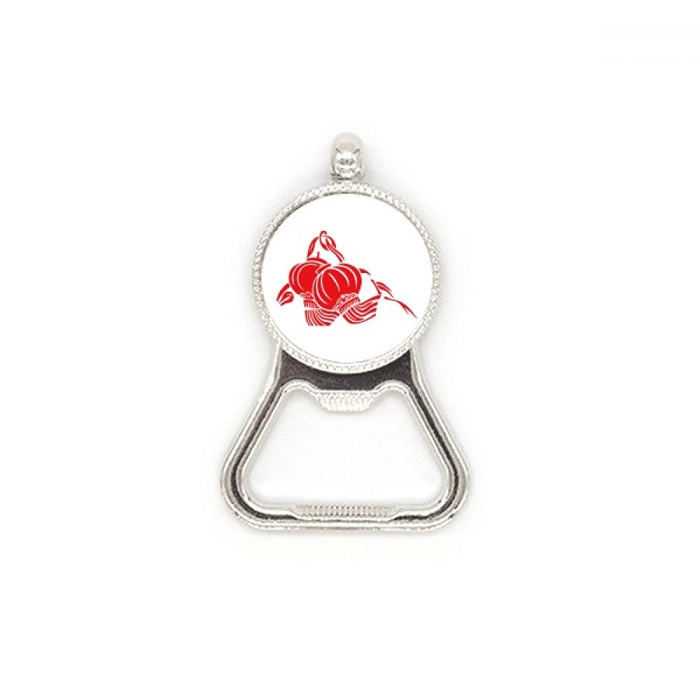 Lanterne chinoise lotus rouge en métal pour décorer vos bouteilles de bière