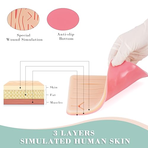 Willowwise 860012287000 Suture Practice Kit For Med/Vet Student-Skin Stapler-Highest Quality Mesh Reinforced Suture Pad-Free Tutorial Suture Course-All In One Practice Suture Kit W/Scissors thumb #3