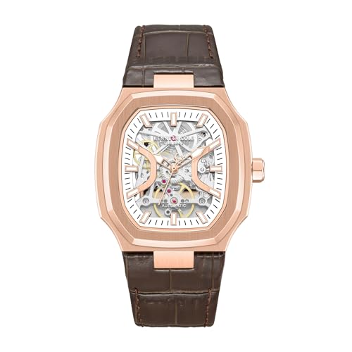 Montre automatique Atlantic Kenneth Cole en acier rose gold et cadran marron 47.5 mm