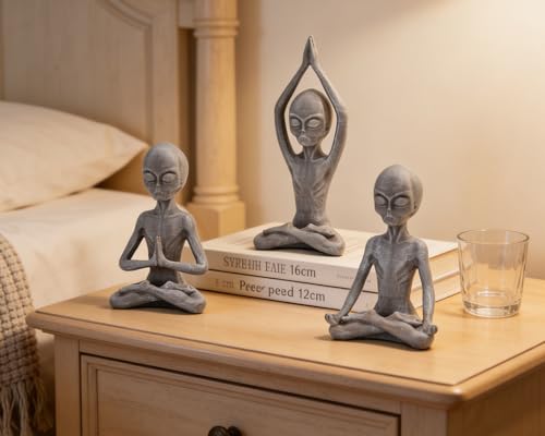 Figuras decorativas Yoga Alien set de 3 poses miniatura 6