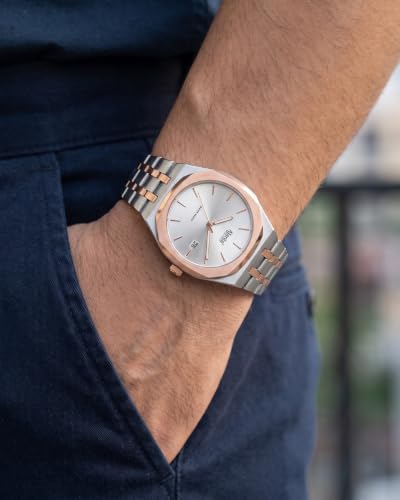 Image of Ajanta Quartz Vertex Dial Stainless Steel Date Display Watch for Men