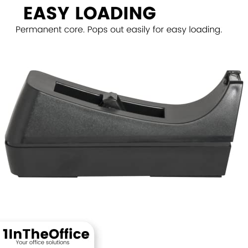 1InTheOffice Desk Tape Dispenser, Black \"4 Pack\" (Desktop Tape Dispenser)