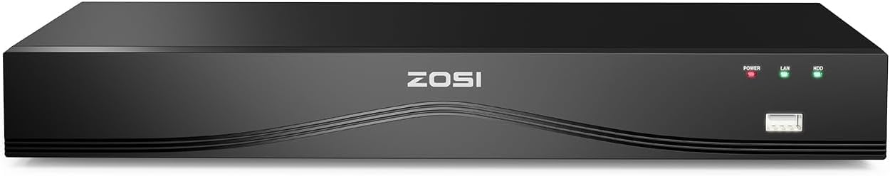 ZOSI 4K 16CH PoE NVR Videoüberwachungsrekorder ohne Festplatte, Unterstützt 2MP/5MP/8MP IP Kameras, Nur kompatibel mit PoE Kameras derselben Marke, H.265+, Smart Fernzugriff