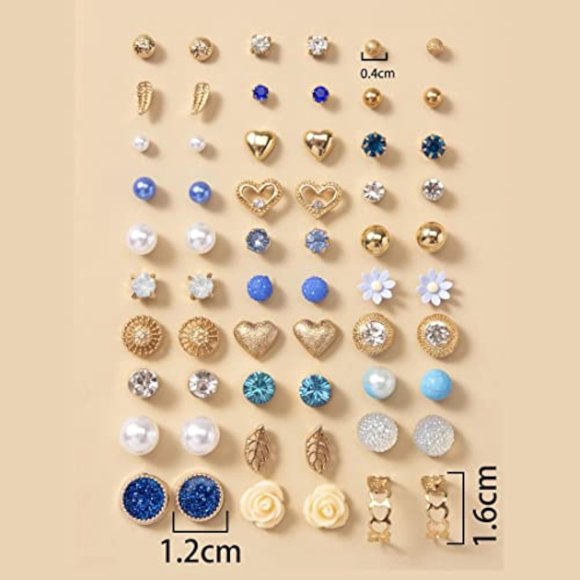 30 Pairs Quirky Plated Studs Combo - JG-PC-ERGB-8686