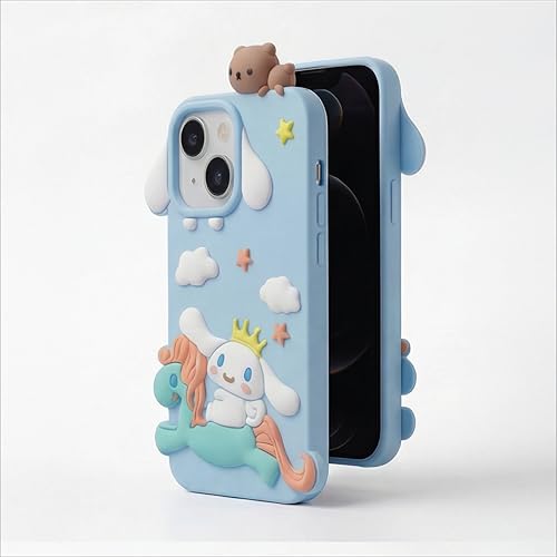 Image of amazon basics Cute 3D Unicorn Silicone Phone Case for iPhone 15 | Soft Protective Cartoon Back Cover for Girls | iPhone Back Case for iPhone 15