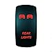 STV Motorsports Laser Red Rocker Switch REAR LIGHTS 20A 12V On/Off Universal LED Lights