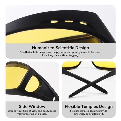Image of Dollger Night Driving Glasses Women Men HD Vision Polarized Yellow Lens