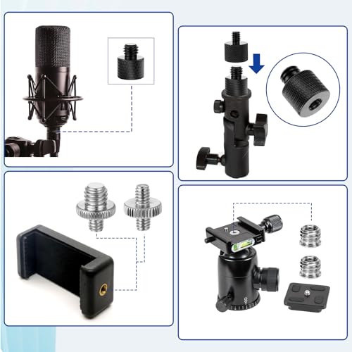 6 Pcs Stativ Schraube Adapter 1/4 auf 3/8 Zoll Gewinde Stativ Adapter Kamera Schrauben Adapters Kamera Gewindeadapter für Kamerastative Mikrofonstativ Lampenstative