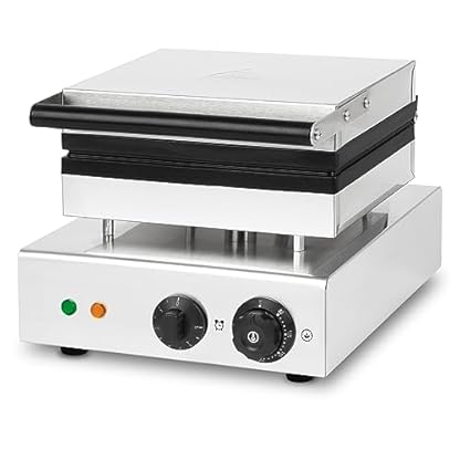 VERTES Waffeleisen am Stiel, 6 Waffeln gleichzeitig, 120 Stück pro Stunde, regelbar 0°-300°C, teflonbeschichtet, Waffel Gusseisen mit Edelstahlgehäuse, Waffle Maker 1550 Watt, Timerfunktion, Kaltgriff – Bild 3