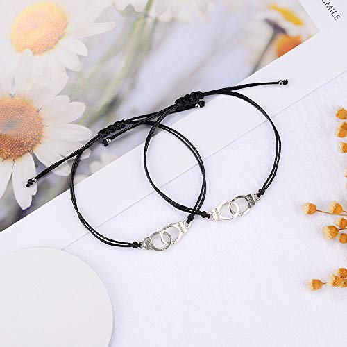 Best Friend Friendship Bracelets For 2 Partners In Crime Bracelets Birthday Gifts For Women Teen Girls Men Boys Girlfriend Best Friend Handcuff Distance Matching Couple Gift For Graduation #TOP2