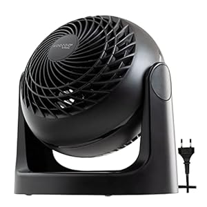 woozoo, ventilateur de bureau silencieux, puissant & portable, 13m², portée 12m, inclinaison verticale à 360°, bureau woozoo pcf he15 noir