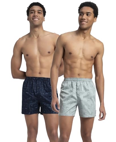 Image of Jockey 8222 Men's Super Combed Mercerized Cotton Woven Printed Inner Boxers with Ultrasoft and Durable Inner Waistband (Pack of 2)
