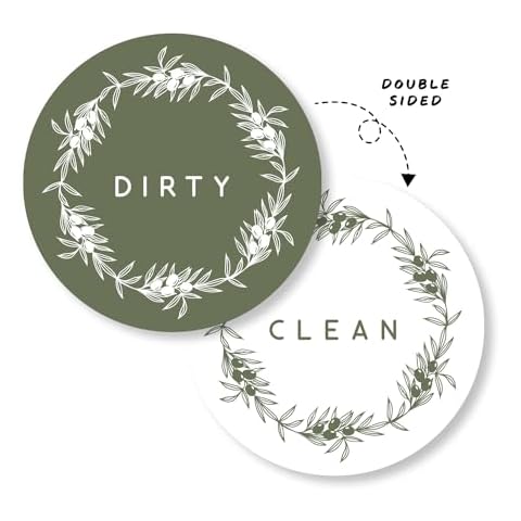 ThreeKin Clean/Dirty Magnet for Dishwasher, Double-Sided Kitchen Gadget Gift, Easy-to-Read Strong Magnetic Indicator Sign for Home Decor and Organization Cover