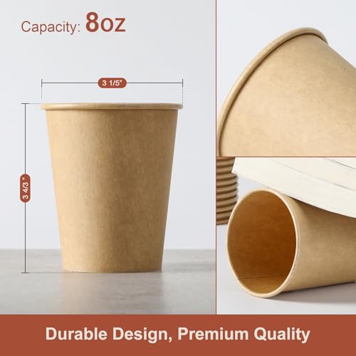 AOZITA 120 Pack 8 oz Paper Cups - Save 6% - Image 2