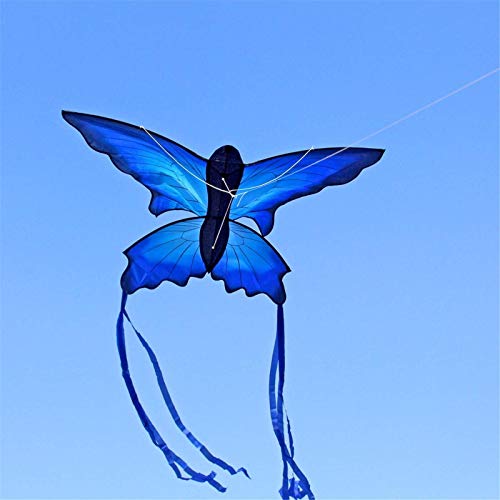 Zjcpow Drachen 70 x 150 cm Blau schöner Schmetterling Drachen Outdoor Spaß Sport Fliegen Spielzeug mit 30 m… – Bild 5