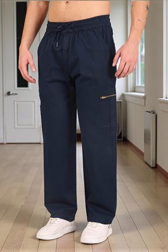 Image of RynoGear Oversized Cotton Cargo Pants for Men || Pant for Man || Wide Leg Cargo for Men || Brass Metal Zipper on Fly & Side Cargo Pockets
