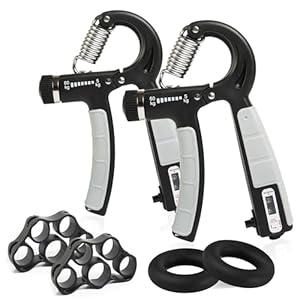 FITSOULS Hand Grips Strengthener with Finger Strengthener & Counting Function, Adjustable Hand Gripper (5-60 KG) Forearm & Hand Strengthener for Strong Wrists, Fingers, Forearm, Hands