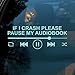 If I Crash Please Pause My Audiobook Car Decal Funny Reader Book, Bookish, Book Lover, Bookworm Car Windows Trucks Accessories Affirmations Vinyl Waterproof 6 Inches Bumper Sticker Gift for Mom Dad