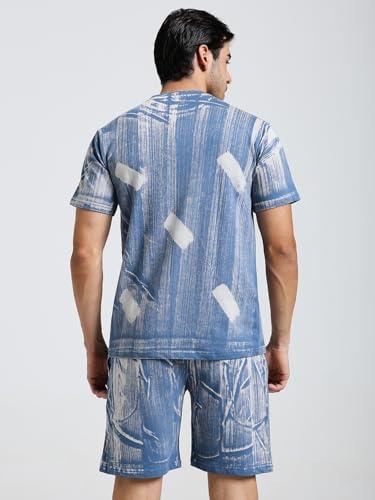 Image of Vogaan Men's Cotton Short Sleeve Tracksuit Summer T Shirt & Shorts Set with 2 Pockets || Casual Co-ord Sets