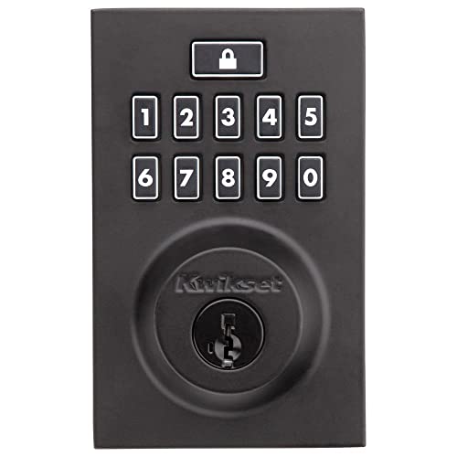 Image of Kwikset 914 Contemporary Keypad SmartCode Electronic Deadbolt Smart Lock Featuring SmartKey Security and ZigBee 3.0 Technology in Matte Black (Pack of 2)